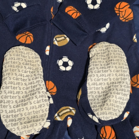 Carter's Toddler 4T Boy/Girl Sports Theme Fleece Footed Pajamas - Picture 6 of 9